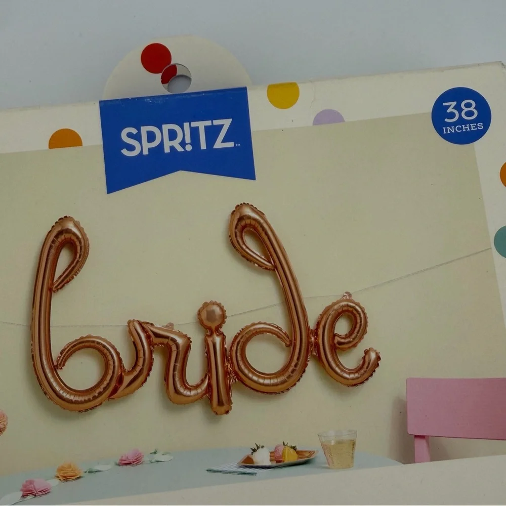 Spritz Rose Gold 'bride' Balloon Banner Set of 2